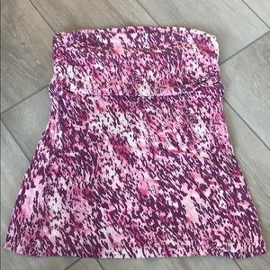 EXPRESS pink and purple strapless tank top